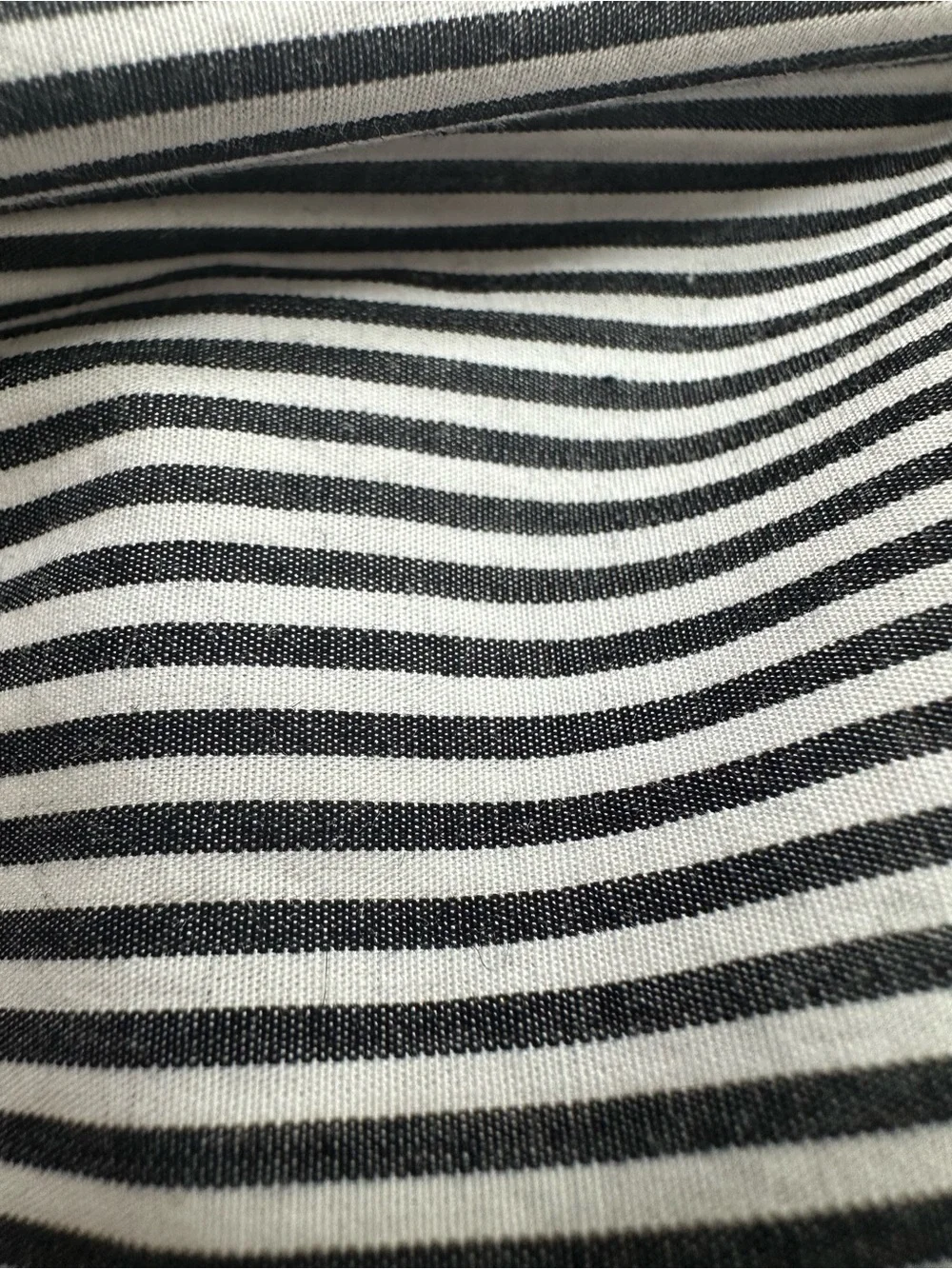 J. Crew Black Funnel neck Striped   Button-Shoulder Top high low hem size 12